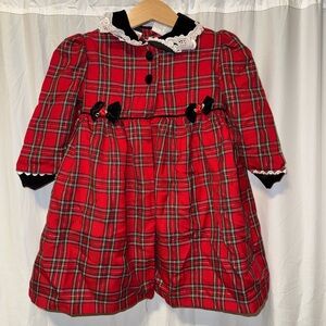 Vintage Rose Cottage Plaid Christmas dress